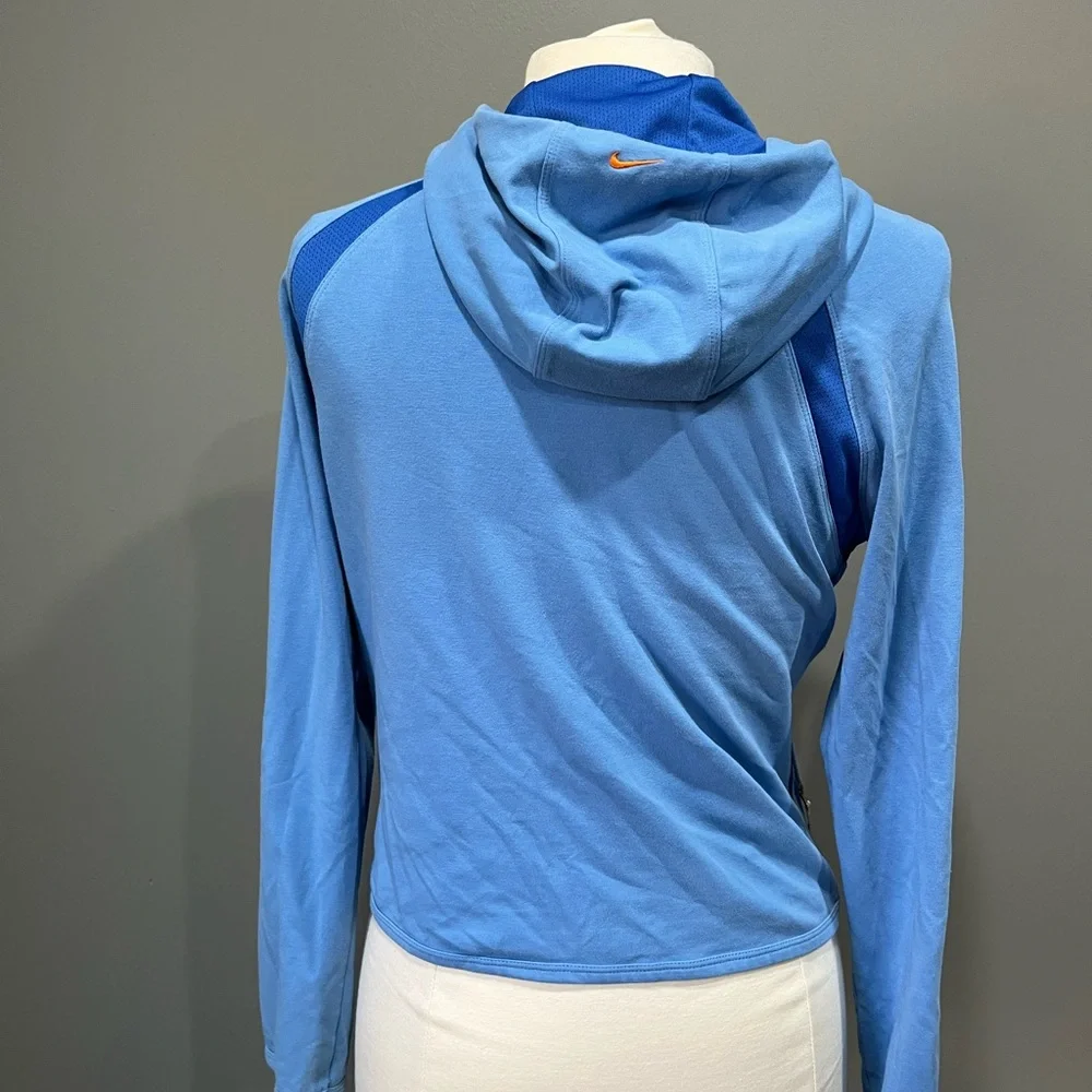 Nike Track Jacket Womens‎ Blue Hooded Zipper Pockets Full Zip